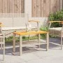 Garden table synthetic rattan beige acacia wood 70x38x42 cm by , Garden tables - Ref: Foro24-366272, Price: 68,76 €, Discount: %