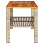 Garden table synthetic rattan beige acacia wood 70x38x42 cm by , Garden tables - Ref: Foro24-366272, Price: 56,94 €, Discount: %