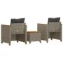 Tisch und Stühle mit Kissen 3 Stück PE Rattan graues Akazienholz von , Gartensets - Ref: Foro24-366314, Preis: 227,67 €, Raba...