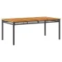 Garden table synthetic rattan black acacia wood 180x90x75 cm by , Garden tables - Ref: Foro24-366279, Price: 211,83 €, Discou...
