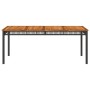 Gartentisch aus synthetischem Rattan, Akazienholz, schwarz, 180 x 90 x 75 cm von , Gartentische - Ref: Foro24-366279, Preis: ...