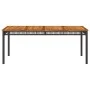 Gartentisch aus synthetischem Rattan, Akazienholz, schwarz, 180 x 90 x 75 cm von , Gartentische - Ref: Foro24-366279, Preis: ...