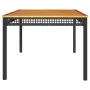 Gartentisch aus synthetischem Rattan, Akazienholz, schwarz, 180 x 90 x 75 cm von , Gartentische - Ref: Foro24-366279, Preis: ...