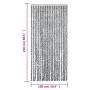Gray black and white chenille fly curtain 100x230 cm by , Mosquito nets for windows - Ref: Foro24-377338, Price: 66,13 €, Dis...