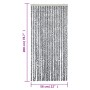 Grau-schwarz-weißer Chenille-Fliegenvorhang, 56 x 200 cm von , Moskitonetze für Fenster - Ref: Foro24-377333, Preis: 37,97 €,...