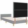 Estructura de cama con cabecera Gris claro 100 x 200 cm tela