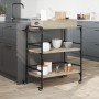 Küchenwagen aus Sonoma-Eichenholzwerkstoff, 81,5 x 41 x 92,5 cm von , Küchen- und Speisewagen - Ref: Foro24-842342, Preis: 69...