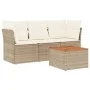 Garden sofa set with cushions 4 pieces beige synthetic rattan by , Garden sets - Ref: Foro24-3255799, Price: 262,76 €, Discou...