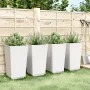 Pflanzgefäße 4 Einheiten PP weiß 32,5x32,5x57 cm von , Töpfe und Pflanzgefäße - Ref: Foro24-367854, Preis: 143,54 €, Rabatt: %