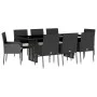 9-piece garden dining set and black synthetic rattan cushions by , Garden sets - Ref: Foro24-3213507, Price: 625,58 €, Discou...