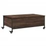 Brown engineered wood coffee table with wheels 91x55x34 cm by , Coffee table - Ref: Foro24-842300, Price: 66,59 €, Discount: %