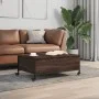 Brown engineered wood coffee table with wheels 91x55x34 cm by , Coffee table - Ref: Foro24-842300, Price: 66,59 €, Discount: %