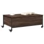 Brown engineered wood coffee table with wheels 91x55x34 cm by , Coffee table - Ref: Foro24-842300, Price: 66,59 €, Discount: %