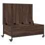 Brauner Couchtisch aus Holzwerkstoff mit Rollen, 91 x 55 x 34 cm von , Couchtisch - Ref: Foro24-842300, Preis: 67,19 €, Rabat...