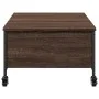 Brown engineered wood coffee table with wheels 91x55x34 cm by , Coffee table - Ref: Foro24-842300, Price: 66,59 €, Discount: %