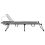 Folding extra high aluminum gray sun lounger for seniors by vidaXL, Loungers - Ref: Foro24-47915, Price: 170,54 €, Discount: %