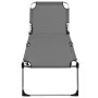 Folding extra high aluminum gray sun lounger for seniors by vidaXL, Loungers - Ref: Foro24-47915, Price: 170,54 €, Discount: %