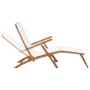 Sun lounger with cream white cushion solid teak wood by vidaXL, Loungers - Ref: Foro24-47408, Price: 231,33 €, Discount: %