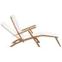 Sun lounger with cream white cushion solid teak wood by vidaXL, Loungers - Ref: Foro24-47408, Price: 227,23 €, Discount: %