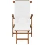 Sun lounger with cream white cushion solid teak wood by vidaXL, Loungers - Ref: Foro24-47408, Price: 227,23 €, Discount: %