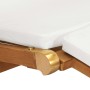 Sonnenliege mit cremeweißem Kissen aus massivem Teakholz von vidaXL, Liegen - Ref: Foro24-47408, Preis: 231,33 €, Rabatt: %