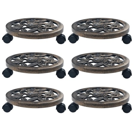 Ständer mit Pflanzenrädern 6 Stück Kunststoff Bronze Farbe 30 cm von vidaXL, Topfständer - Ref: Foro24-48227, Preis: 53,42 €,...