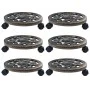 Set of 6 plastic plant stands with wheels, bronze color, 30 cm. by vidaXL, Pot stands - Ref: Foro24-48227, Price: 57,84 €, Di...