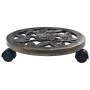 Set of 6 plastic plant stands with wheels, bronze color, 30 cm. by vidaXL, Pot stands - Ref: Foro24-48227, Price: 57,84 €, Di...