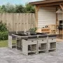 Garden dining set 7 pieces and light gray synthetic rattan cushions by , Garden sets - Ref: Foro24-3211091, Price: 504,01 €, ...