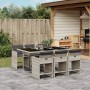 Set comedor jardín 7 pzas y cojines ratán sintético gris claro de , Conjuntos de jardín - Ref: Foro24-3211091, Precio: 398,71 €