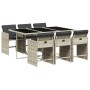 Set comedor jardín 7 pzas y cojines ratán sintético gris claro de , Conjuntos de jardín - Ref: Foro24-3211091, Precio: 398,71 €