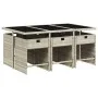 Garden dining set 7 pieces and light gray synthetic rattan cushions by , Garden sets - Ref: Foro24-3211091, Price: 504,01 €, ...