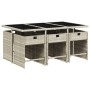 Set comedor jardín 7 pzas y cojines ratán sintético gris claro de , Conjuntos de jardín - Ref: Foro24-3211091, Precio: 398,71 €
