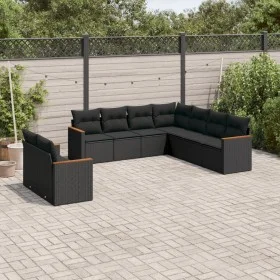 8-piece garden sofa set and black synthetic rattan cushions by , Garden sets - Ref: Foro24-3258499, Price: 635,93 €, Discount: %