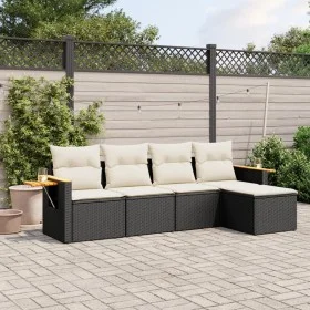 5-teiliges Gartenmöbel-Set und schwarze synthetische Rattankissen von , Gartensets - Ref: Foro24-3259158, Preis: 311,19 €, Ra...