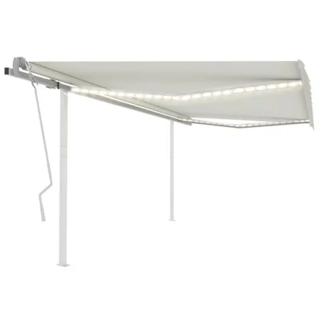 Manuell einziehbare Markise mit cremefarbenem LED-Licht 4x3 m von , Markisen - Ref: Foro24-3069942, Preis: 461,06 €, Rabatt: %