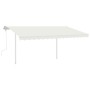 Manual retractable awning with cream LED light 4x3 m by , Awnings - Ref: Foro24-3069942, Price: 452,92 €, Discount: %