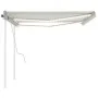 Manuell einziehbare Markise mit cremefarbenem LED-Licht 4x3 m von , Markisen - Ref: Foro24-3069942, Preis: 461,06 €, Rabatt: %