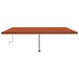 Toldo manual retráctil con luz LED naranja y marrón 600x350 cm de , Toldos - Ref: Foro24-3069885, Precio: 744,48 €, Descuento: %