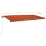 Toldo manual retráctil con luz LED naranja y marrón 600x350 cm de , Toldos - Ref: Foro24-3069885, Precio: 732,27 €, Descuento: %