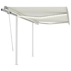 Manual retractable awning with cream LED light 3x2.5 m by , Awnings - Ref: Foro24-3069902, Price: 354,14 €, Discount: %