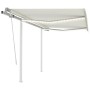 Manual retractable awning with cream LED light 3x2.5 m by , Awnings - Ref: Foro24-3069902, Price: 359,78 €, Discount: %