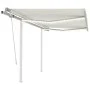 Manual retractable awning with cream LED light 3x2.5 m by , Awnings - Ref: Foro24-3069902, Price: 354,14 €, Discount: %