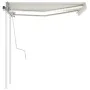 Manual retractable awning with cream LED light 3x2.5 m by , Awnings - Ref: Foro24-3069902, Price: 354,14 €, Discount: %