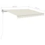Manual retractable awning with cream LED light 3x2.5 m by , Awnings - Ref: Foro24-3069902, Price: 354,14 €, Discount: %