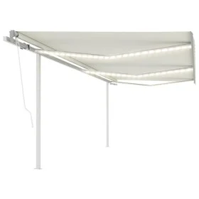 Toldo automático con LED sensor de viento crema 6x3 m de , Toldos - Ref: Foro24-3070012, Precio: 913,44 €, Descuento: %