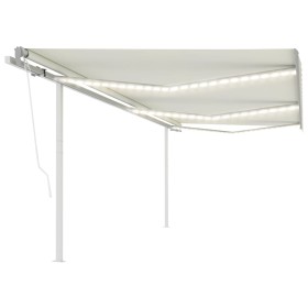 Toldo automático con LED sensor de viento crema 6x3 m de , Toldos - Ref: Foro24-3070012, Precio: 1,00 €, Descuento: %