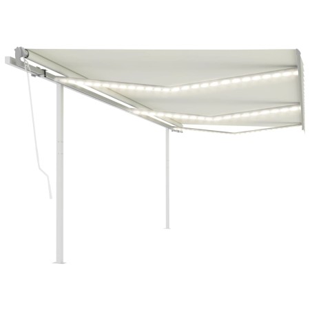 Automatic awning with LED wind sensor cream 6x3 m by , Awnings - Ref: Foro24-3070012, Price: 1,00 €, Discount: %