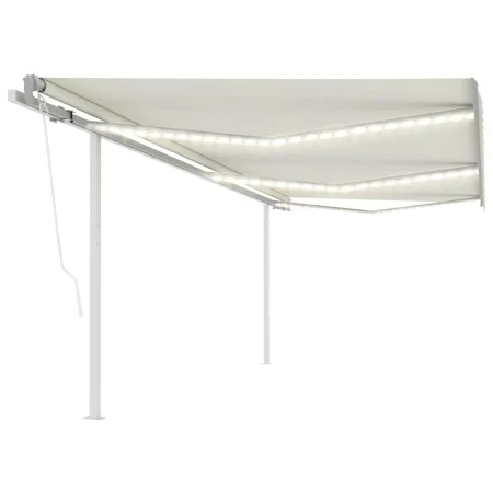 Automatic awning with LED wind sensor cream 6x3 m by , Awnings - Ref: Foro24-3070012, Price: 913,44 €, Discount: %