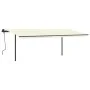 Automatic retractable awning with cream poles 6x3 m by , Awnings - Ref: Foro24-3070197, Price: 612,67 €, Discount: %